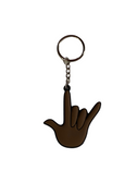 RUBBER PVC KEYCHAIN " I LOVE YOU" (BROWN)