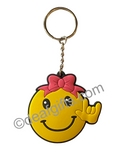 SMILEY (GIRL)Sign Hand with I LOVE YOU  PVC Keychain