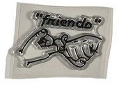 American Sign Language Cling Stamps (FRIENDS WITH WORDS) MEDIUM