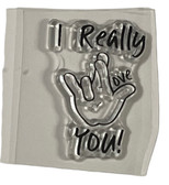 American Sign Language Cling Stamps (I REALLY LOVE YOU HAND) Small