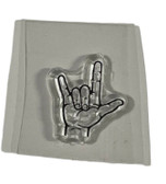 American Sign Language Cling Stamps (REGULAR I LOVE YOU HAND) SMALL