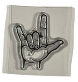 American Sign Language Cling Stamps (REGULAR I LOVE YOU HAND) MEDUIM