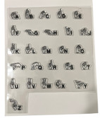 American Sign Language Cling Stamps (A TO Z SET) LARGE,  approx 8 X 10 SHEET