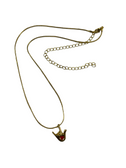 SIGN LANGUAGE " I LOVE YOU" HAND WITH RED HEART PENDANT WITH CHAIN 18-24 INCHES ADJUSTMENT CHAIN (GOLD)