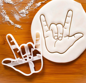 SIGN LANGUAGE I LOVE YOU COOKIES CUTTER (PLASTIC) WHITE