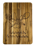 SIGN LANGUAGE " ASL CHEF TOOLS WITH I LOVE YOU HAND" CUTTING BOARD NAME TEXT  (LARGE)