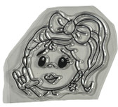 American Sign Language Cling Stamps (GIRL WITH BOW) MEDUIM