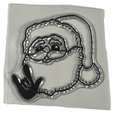 American Sign Language Cling Stamps (SANTA CLAUS WITH ILY HAND) MED