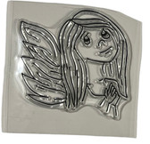 American Sign Language Cling Stamps ( ANGEL WITH ILY HAND) MED