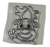 American Sign Language Cling Stamps ( REINDEER WITH ILY HAND) MED