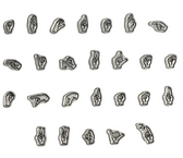 AMERICAN SIGN LANGUAGE CLING STAMPS (A TO Z SET) MEDIUM(WITHOUT LETTERS)