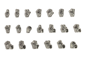 AMERICAN SIGN LANGUAGE CLING STAMPS (0 TO 9 NUMBER SET)  (WITHOUT LETTERS AND LETTER) MEDIUM