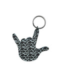 SIGN LANGUAGE I LOVE YOU HAND WITH  (COW DOT) KEYCHAIN