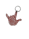 SIGN LANGUAGE I LOVE YOU HAND WITH CLEAR (RED LIPS) KEYCHAIN