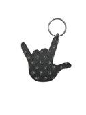 SIGN LANGUAGE I LOVE YOU HAND WITH ( PAWS GREY WITH BLACK) KEYCHAIN
