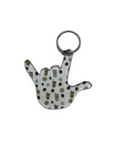 SIGN LANGUAGE I LOVE YOU HAND WITH CLEAR (COFEE & BEANS) KEYCHAIN