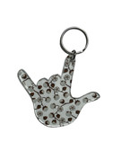 SIGN LANGUAGE I LOVE YOU HAND WITH CLEAR (COTTON) KEYCHAIN