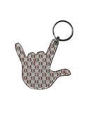 SIGN LANGUAGE I LOVE YOU HAND WITH CLEAR (BASEBALL) KEYCHAIN