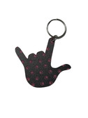 SIGN LANGUAGE I LOVE YOU HAND WITH  (PINK PAWS WITH BLACK) KEYCHAIN