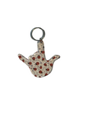 SIGN LANGUAGE I LOVE YOU HAND WITH  (LADY BUGS WITH CLEAR ) KEYCHAIN