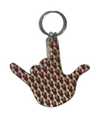 SIGN LANGUAGE I LOVE YOU HAND WITH  (RED LOBSTERS WITH CLEAR ) KEYCHAIN