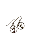 SIGN LANGUAGE "I LOVE YOU WITH HEART" CIRCLE EARRING PAIR (ROSE GOLD)