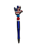   SIGN LANGUAGE " I LOVE YOU" HAND TOPPER WITH PEN (BLUE WITH USA HAND )