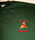 Sweat Shirt  Embroidery Reindeer with ILY (Green) Adult
