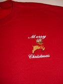 Sweat Shirt Embroidery Reindeer with ILY (Red) Adult