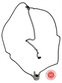 SIGN LANGUAGE "I LOVE YOU HAND" SHAPE HAND WITH CZ PENDANT WITH CHAIN 18-24 INCHES ADJUSTMENT CHAIN ( BLACK)