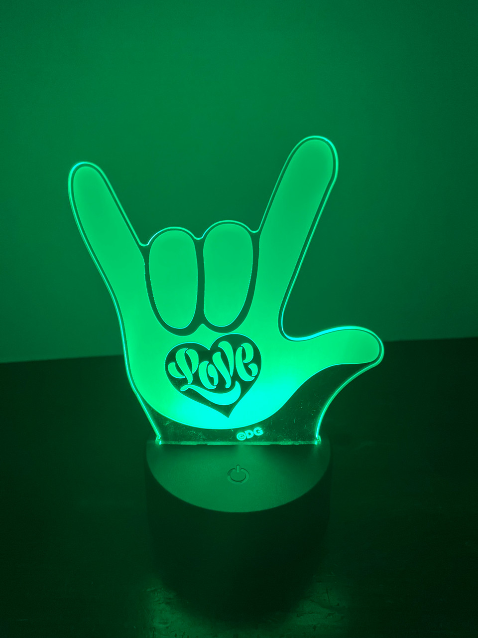 3D Optical Illusion I Love You Sign Language (HAND WITH LOVE ) LED