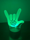 3D Optical Illusion I Love You Sign Language (HAND WITH LOVE ) LED Night Light  (Automatically Color Changing) with remote