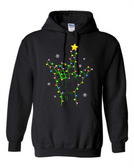 SIGN LANGUAGE " I LOVE YOU" HAND WITH CHRISTMAS LIGHT (NEW) BLACK SWEATSHIRT LONG SLEEVE WITH HOODED YOUTH OR ADULT SIZE YOUR PRICE: