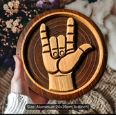 SIGN LANGUAGE " I LOVE YOU" HAND GESTURE WOODEN LOVE-INSPIRED FARMHOUSE VINTAGE STYLE DECOR