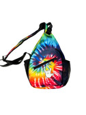 SIGN LANGUAGE "I LOVE YOU" HAND SLING BAG (RAINBOW TIE DYE WITH WHITE FULL HAND)