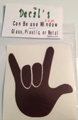 Auto Decals Sticker Window, Large I LOVE YOU Hand (Brown)