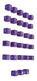 SIGN LANGUAGE ASL SIGN A TO Z SILICON BEADS (NAME CREATE KEYCHAINS) (PURPLE BEAD PER EACH)