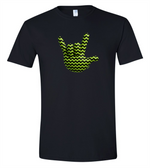 SIGN LANGUAGE ASL  " I LOVE YOU" 3D CHEVRON LIME HAND (CHOOSE SIZE AND CHOOSE COLOR)