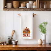 SIGN LANGUAGE ASL "I LOVE YOU"  WINE-TURKEY-FAMILY WITH TURKEY ILY HAND ( FUNNY) KITCHEN TOWEL