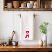 SIGN LANGUAGE ASL "I LOVE YOU" PINK RIBBON ILY HAND KITCHEN TOWEL