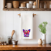 SIGN LANGUAGE ASL "I LOVE YOU"  COLORFUL BUTTERFLY HAND ILY HAND KITCHEN TOWEL