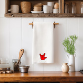 SIGN LANGUAGE ASL "I LOVE YOU"  RED FULL HAND ILY HAND KITCHEN TOWEL