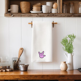 SIGN LANGUAGE ASL "I LOVE YOU"  LIGHT PURPLE (PLUM) FULL HAND ILY HAND KITCHEN TOWEL