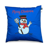ASL SIGN LANGUAGE " I LOVE YOU" SNOWMAN WITH SHOVEL " LET IT SNOW"  PILLOW