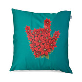 ASL SIGN LANGUAGE " I LOVE YOU" POINSETTIA FULL HAND PILLOW (GREEN PILLOW)