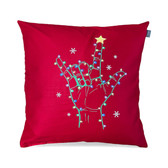 ASL SIGN LANGUAGE " I LOVE YOU"  CHRISTMAS LIGHTS PILLOW (RED PILLOW)