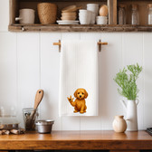SIGN LANGUAGE ASL "I LOVE YOU" GOLDEN DOODLE DOG ILY HAND KITCHEN TOWEL