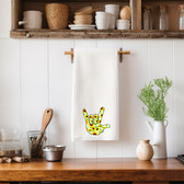 SIGN LANGUAGE ASL "I LOVE YOU" SUNFLOWER HAND ILY HAND KITCHEN TOWEL