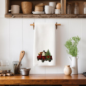 SIGN LANGUAGE ASL "I LOVE YOU" TRUCK BLACK AND RED  BUFFALO PLAIN WITH SNOWMAN TREE ILY HAND KITCHEN TOWEL