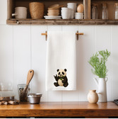 SIGN LANGUAGE ASL "I LOVE YOU" PANDA WITH BAMBOO KITCHEN TOWEL